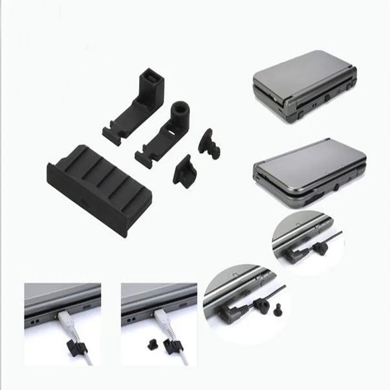 Silicone Anti-Dust Plug Earphone jack Charging Dock Dust Proof Protector Cap for Nintendo New 3DS XL/LL 3DSXL 3DSLL 2DS Cover