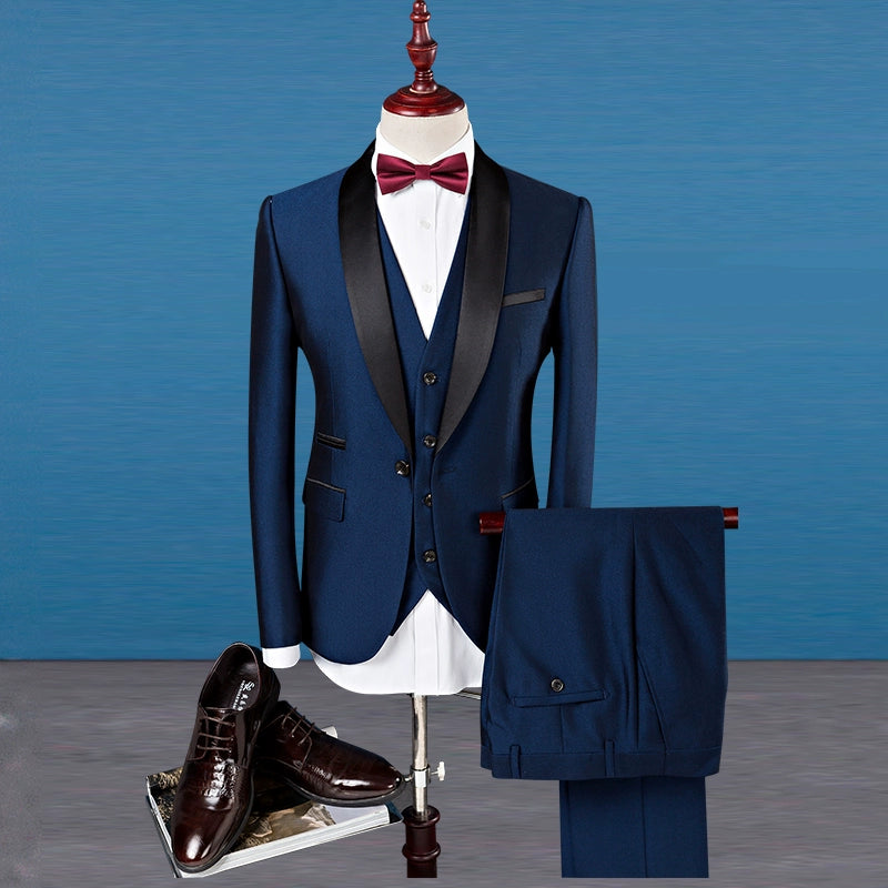 Contrast Color Host Performance Slim-Fit Green Collar Suit