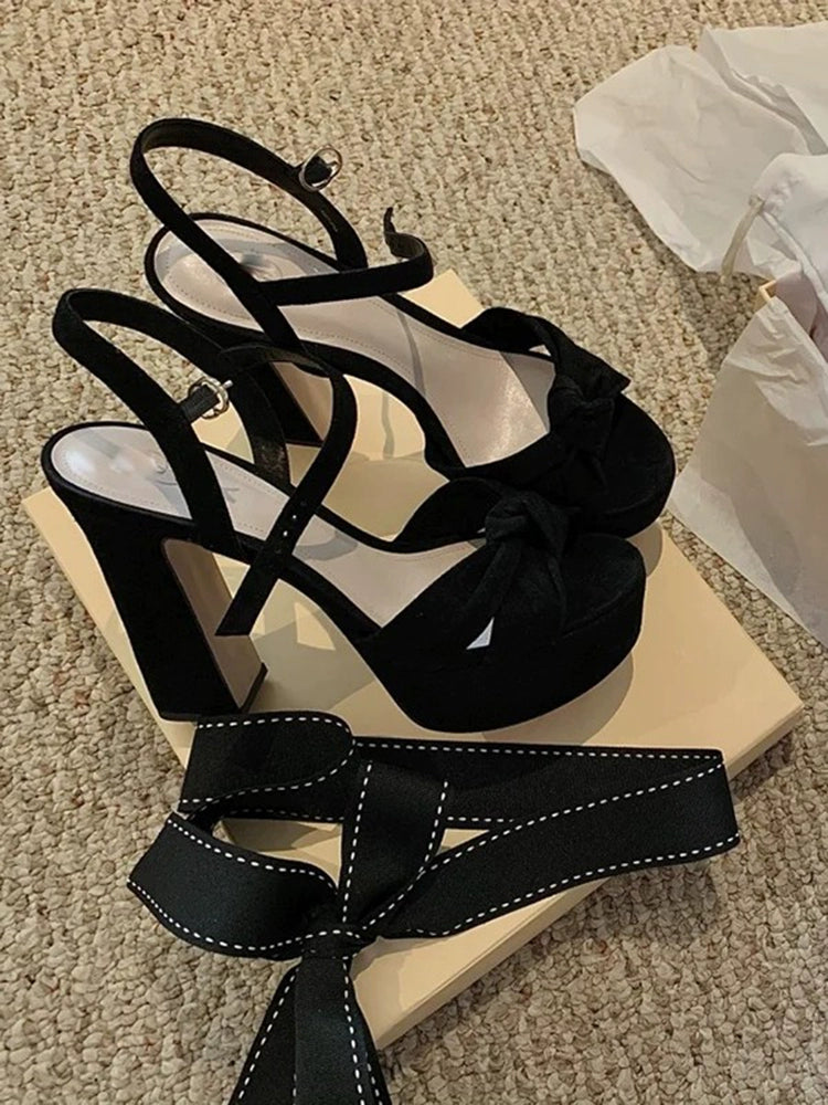 Open-Toe Sexy Thick Heel-Strap Sandals
