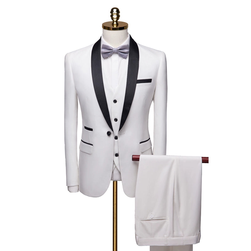 Contrast Color Host Performance Slim-Fit Green Collar Suit