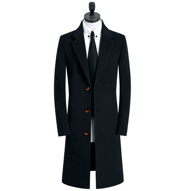 Fall Winter Trend Mid Length Long Length Korean Youth Woolen Coat