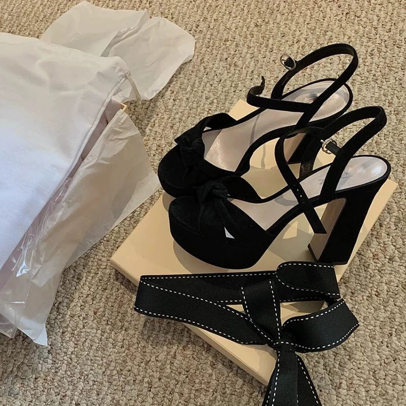 Open-Toe Sexy Thick Heel-Strap Sandals