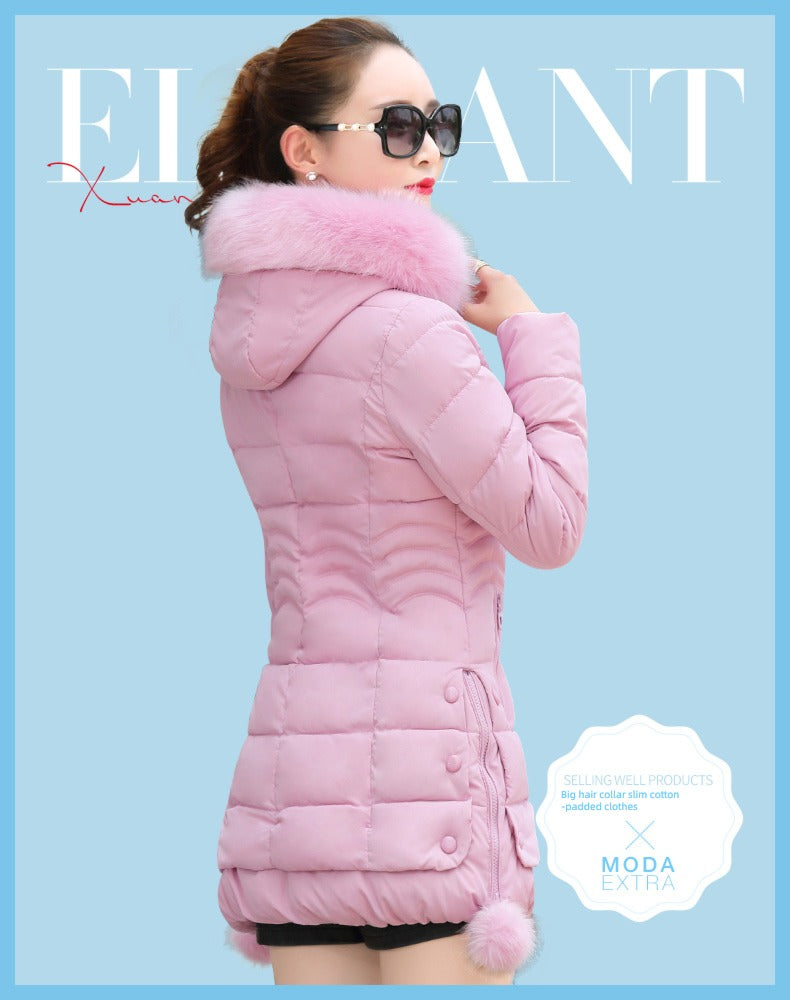 off-Season Clearance Mid Length Long Length Special Offer Slim-Fitting Cotton-Padded Jacket