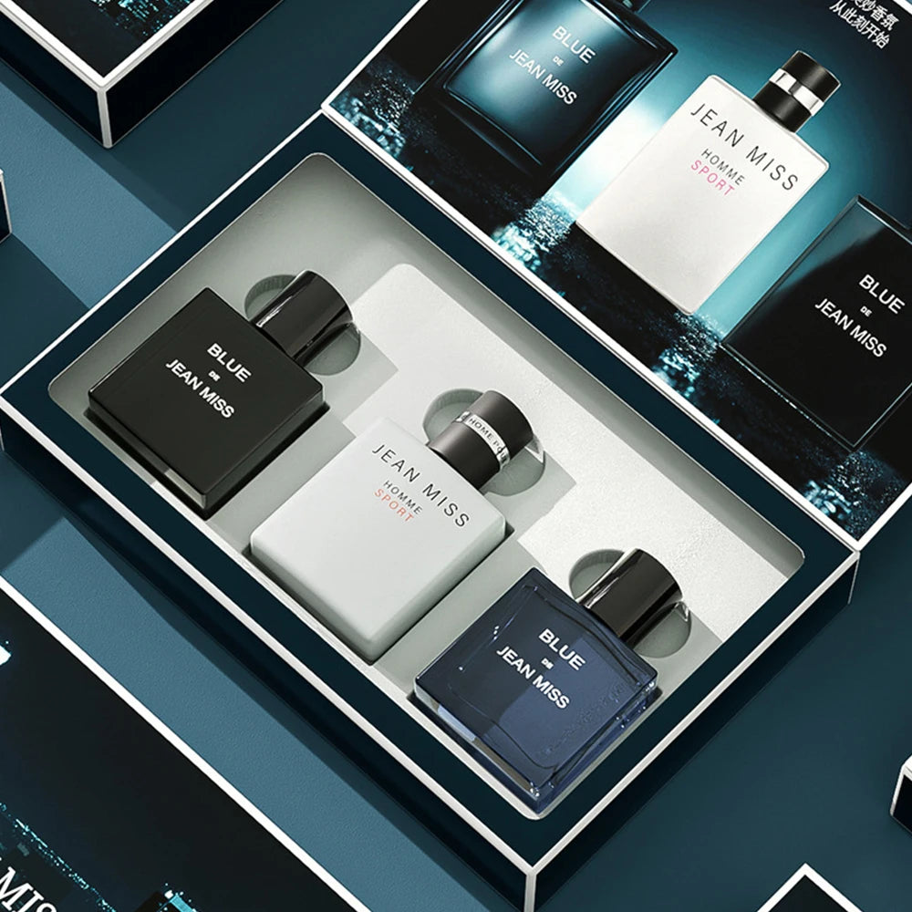 30ML*3 Men's Perfume Set Three-piece Set Cologne Long-lasting Eau De Toilette