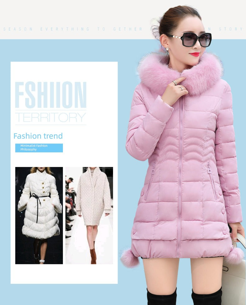 off-Season Clearance Mid Length Long Length Special Offer Slim-Fitting Cotton-Padded Jacket