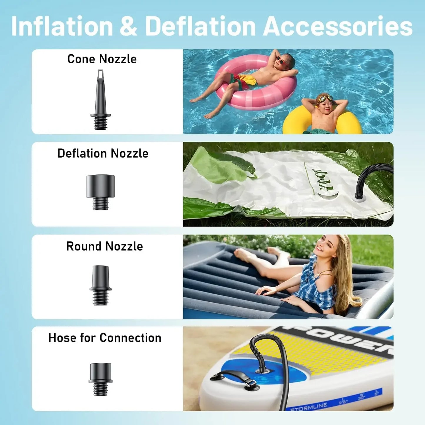 BUVAYE Portable Jump Starter 150PSI Air Compressor with Air Pump 2500A Battery Booster 250L/Min Inflatable Pump For Air Bed Boat