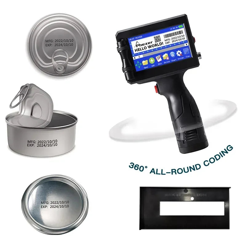 Phezer P15 QR Bar Batch Code Date Number Logo Expiry Date Label Printer 12.7mm Handheld Inkjet Printer 28 Languages Portable