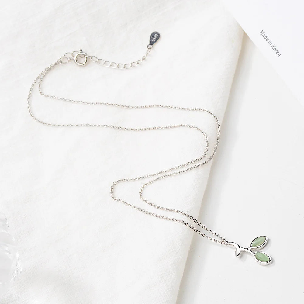 925 Sterling Silver Leaf Pendant Necklace For Women Fashion Luxury Quality Fine Jewelry Offers With GaaBou