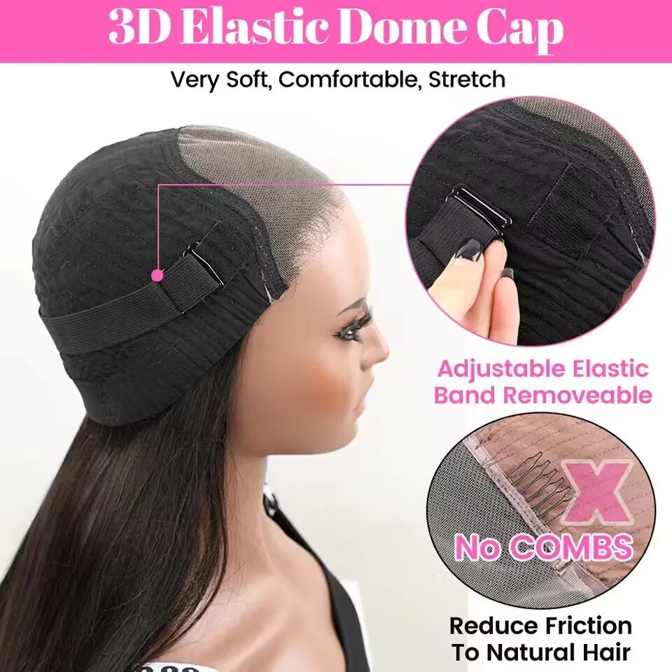 Smooth Straight Human Hair Ready To Wear Preplucked Straight Human Hair Wigs 5x5 Lace Closure Pre Cut 13x4 Lace Front Wigs Bling