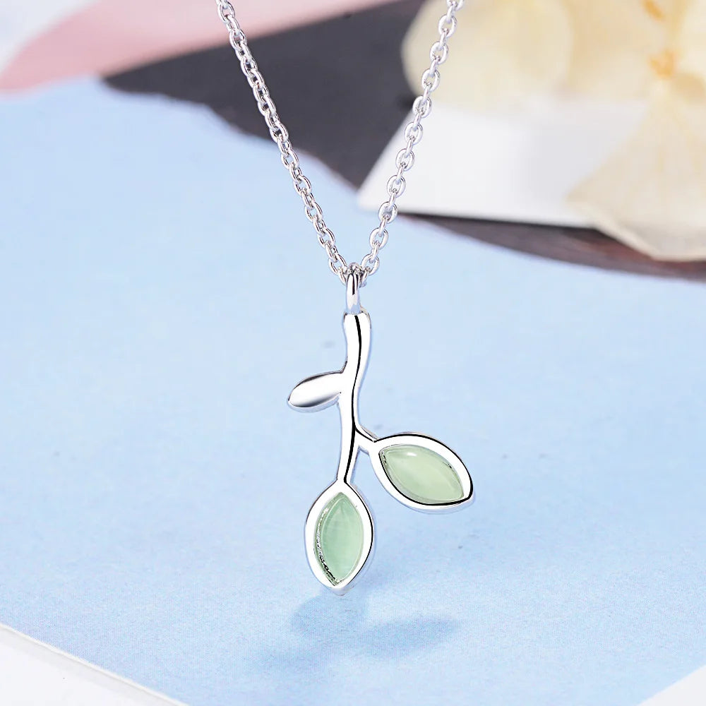 925 Sterling Silver Leaf Pendant Necklace For Women Fashion Luxury Quality Fine Jewelry Offers With GaaBou