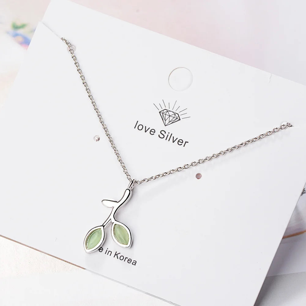 925 Sterling Silver Leaf Pendant Necklace For Women Fashion Luxury Quality Fine Jewelry Offers With GaaBou