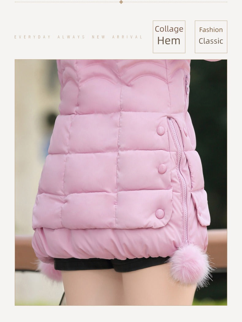off-Season Clearance Mid Length Long Length Special Offer Slim-Fitting Cotton-Padded Jacket