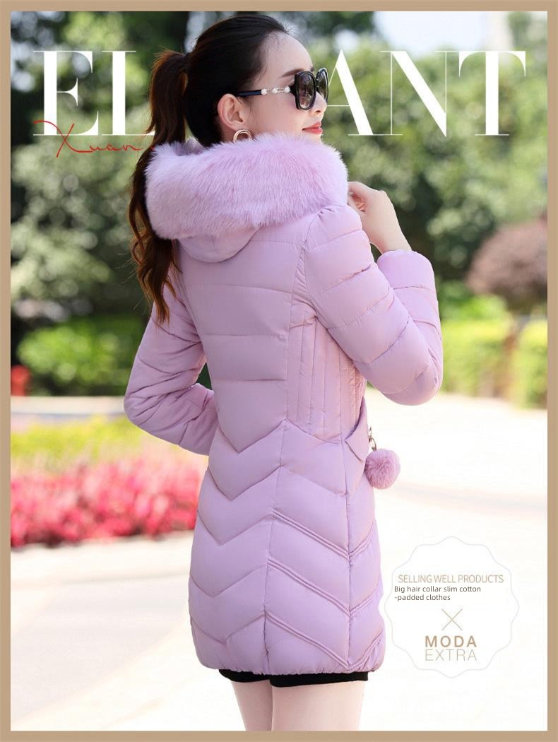 off-Season Clearance Mid Length Long Length Special Offer Slim-Fitting Cotton-Padded Jacket