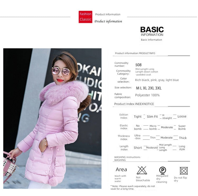Thickened Women's Cotton-Padded Clothes Slim Fit Warm New Winter Clothes
