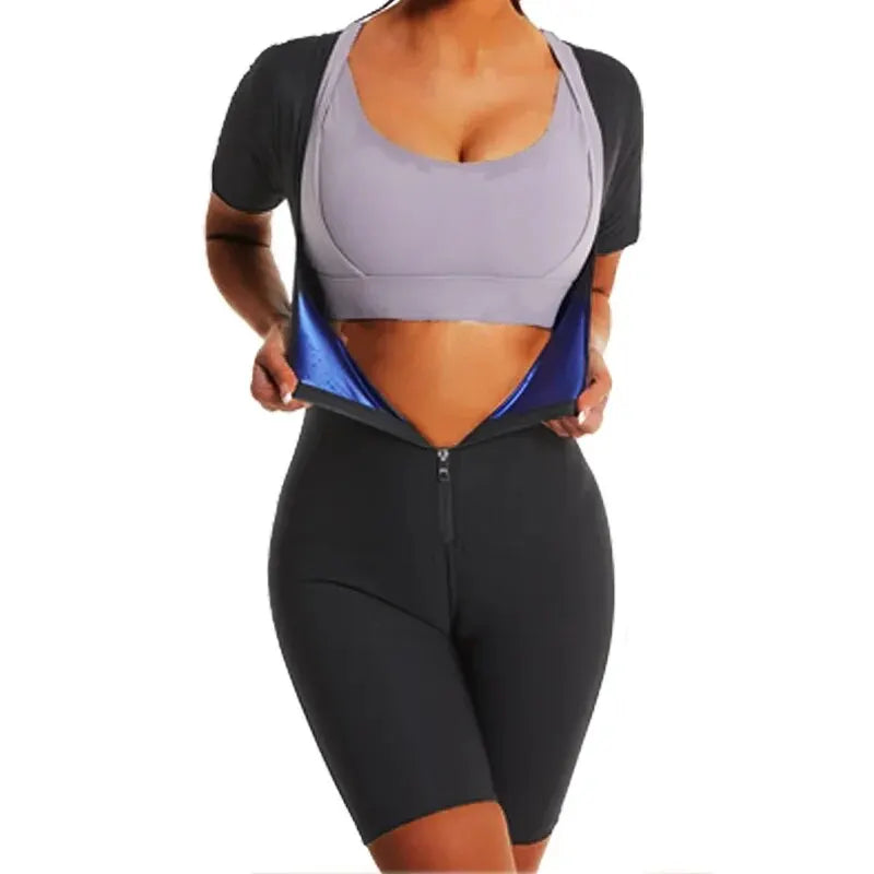 YBFDO Women High Compression Bodysuit Shapewear Fitness Girdles Sauna Sweat Suits Belly Slimming Sheath Weight Loss Body Shaper