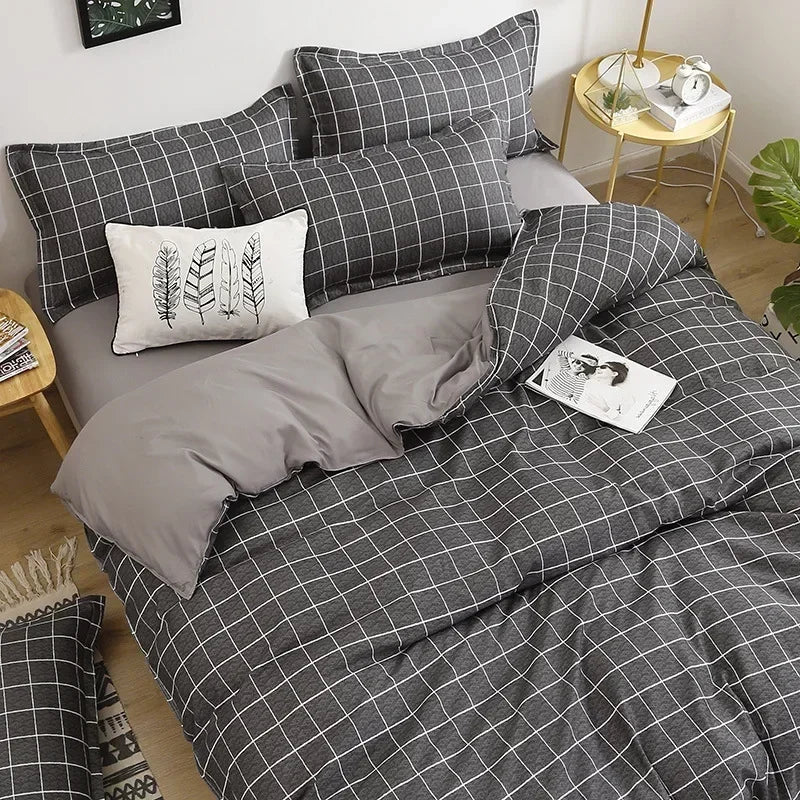 New Fashion Print Queen Size Bedding Set King Size Daisy Printed Duvet Cover Set with Flat Sheets Cozy Durable Bedding Sets
