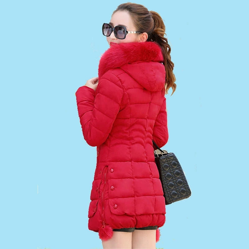 off-Season Clearance Mid Length Long Length Special Offer Slim-Fitting Cotton-Padded Jacket