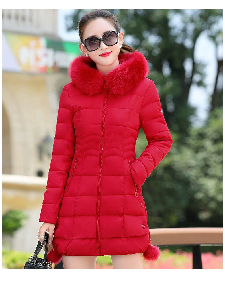 off-Season Clearance Mid Length Long Length Special Offer Slim-Fitting Cotton-Padded Jacket