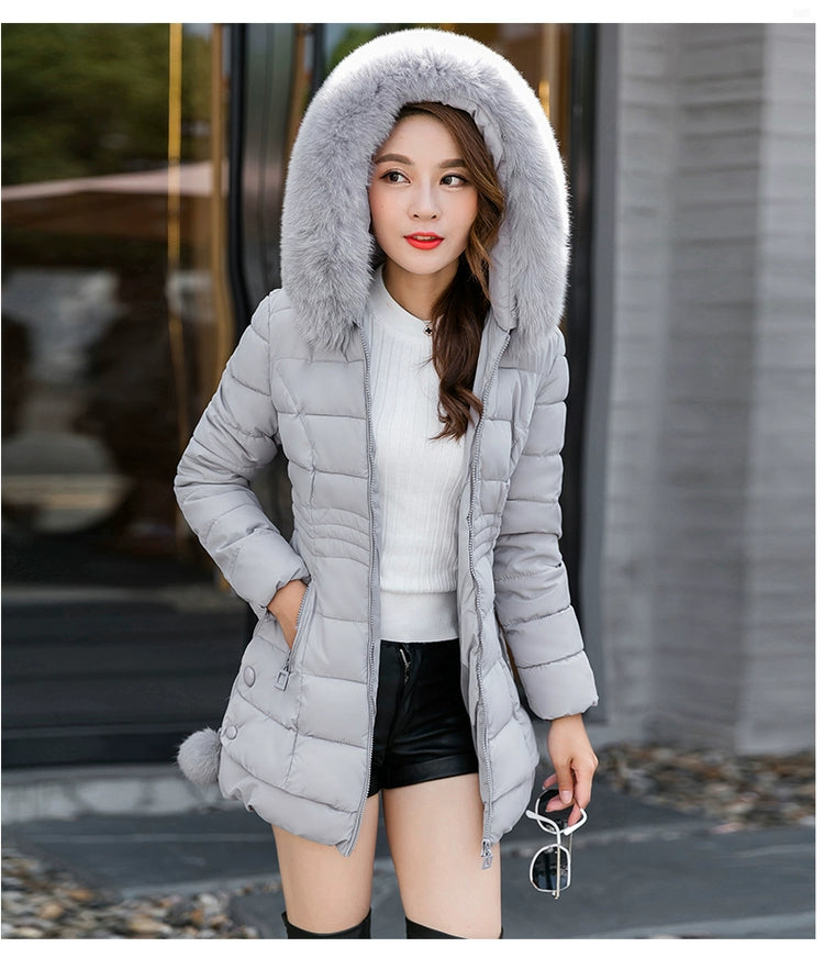 Thickened Women's Cotton-Padded Clothes Slim Fit Warm New Winter Clothes