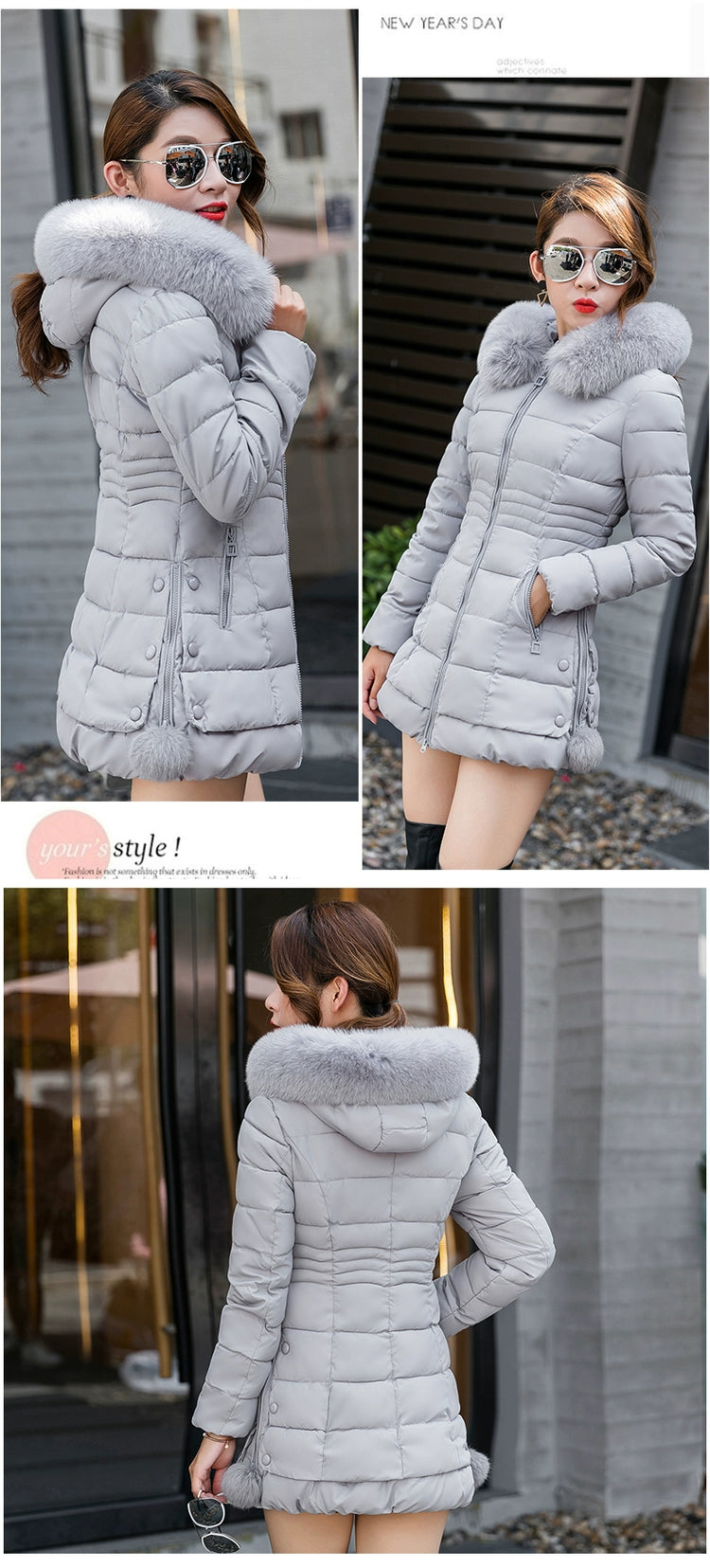 Thickened Women's Cotton-Padded Clothes Slim Fit Warm New Winter Clothes
