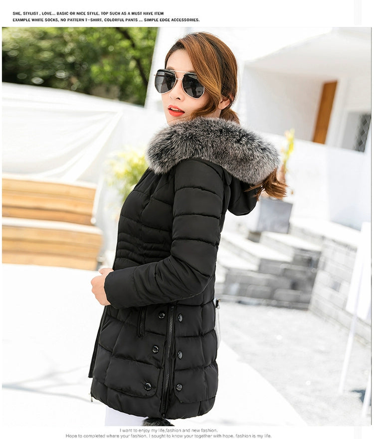 Thickened Women's Cotton-Padded Clothes Slim Fit Warm New Winter Clothes