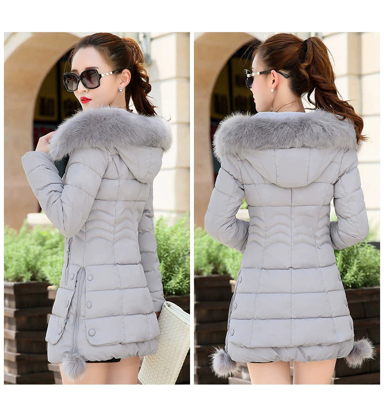 off-Season Clearance Mid Length Long Length Special Offer Slim-Fitting Cotton-Padded Jacket