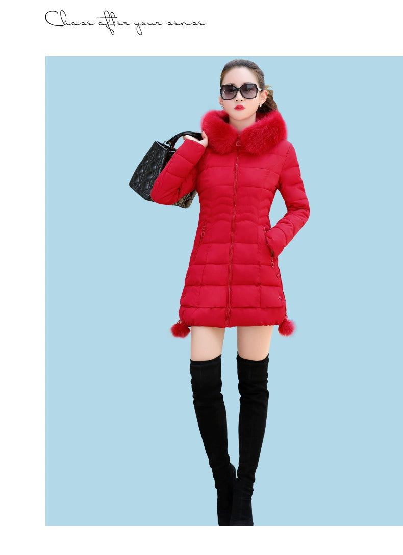 off-Season Clearance Mid Length Long Length Special Offer Slim-Fitting Cotton-Padded Jacket
