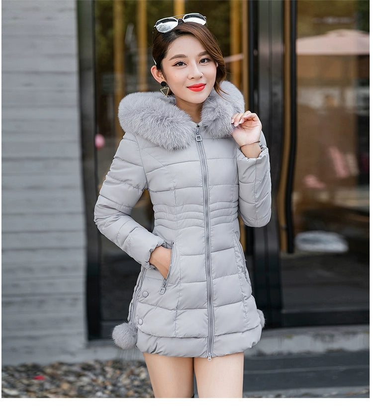 Thickened Women's Cotton-Padded Clothes Slim Fit Warm New Winter Clothes