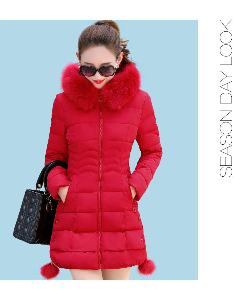 off-Season Clearance Mid Length Long Length Special Offer Slim-Fitting Cotton-Padded Jacket