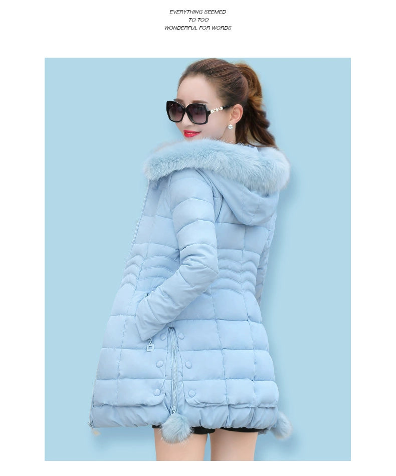 off-Season Clearance Mid Length Long Length Special Offer Slim-Fitting Cotton-Padded Jacket