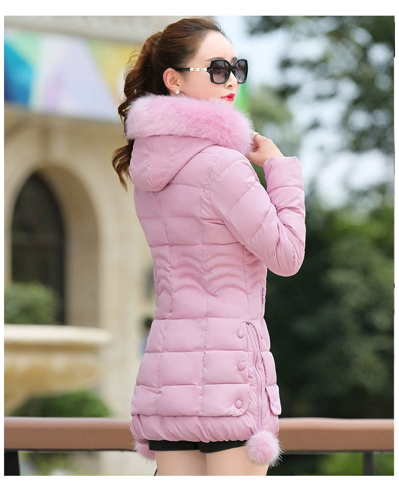 off-Season Clearance Mid Length Long Length Special Offer Slim-Fitting Cotton-Padded Jacket