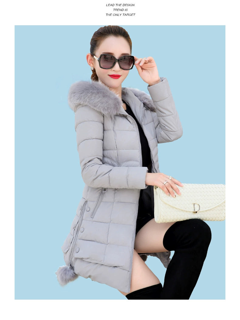 off-Season Clearance Mid Length Long Length Special Offer Slim-Fitting Cotton-Padded Jacket
