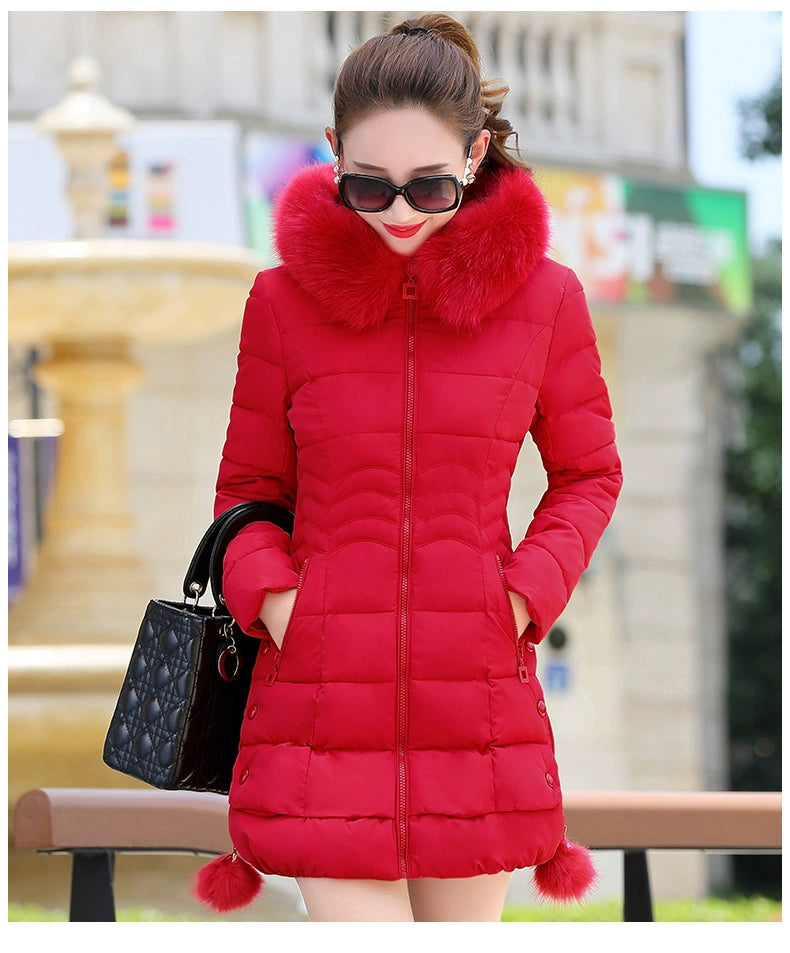 off-Season Clearance Mid Length Long Length Special Offer Slim-Fitting Cotton-Padded Jacket