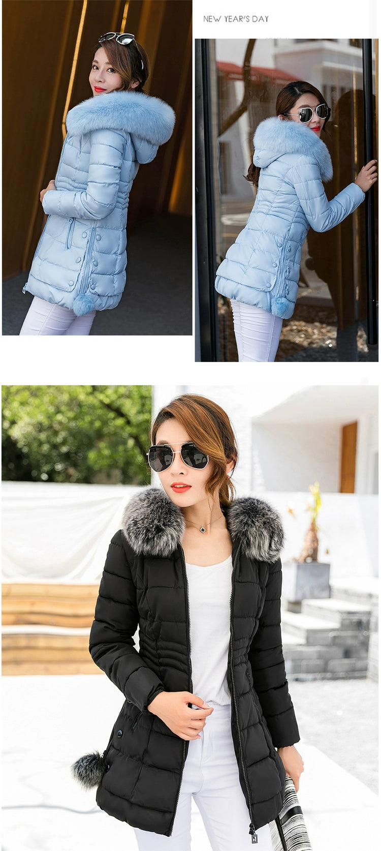 Thickened Women's Cotton-Padded Clothes Slim Fit Warm New Winter Clothes