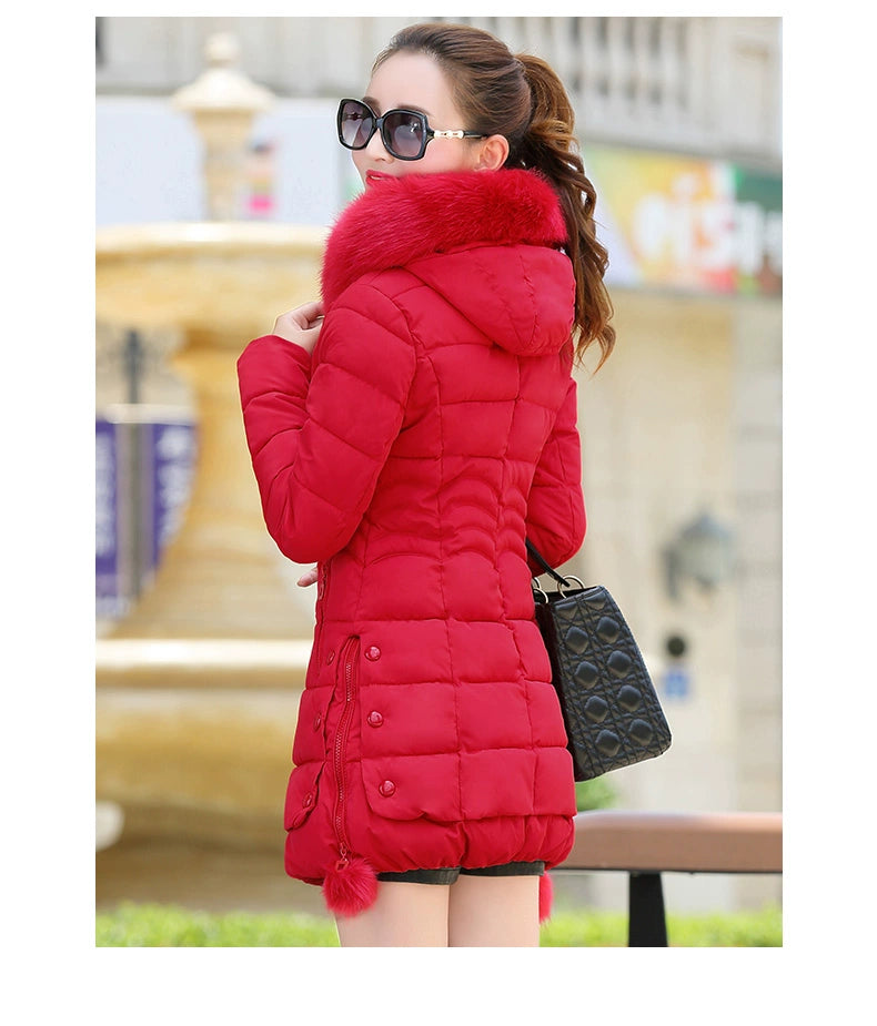 off-Season Clearance Mid Length Long Length Special Offer Slim-Fitting Cotton-Padded Jacket