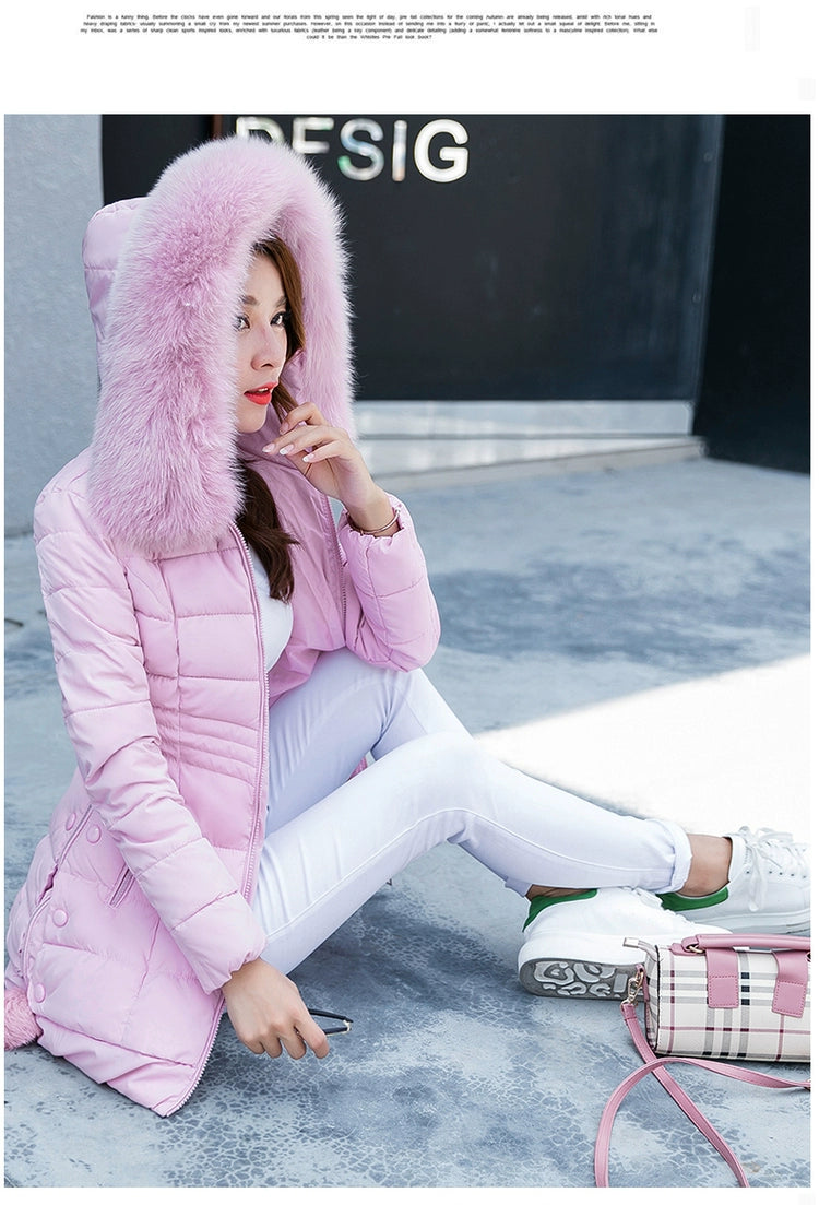 Thickened Women's Cotton-Padded Clothes Slim Fit Warm New Winter Clothes
