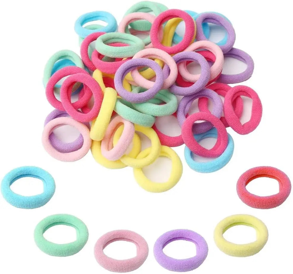 100/200PCS Women Girls Colorful Nylon Elastic Hair Bands Ponytail Hold Small Hair Tie Rubber Bands Scrunchie Hair Accessories