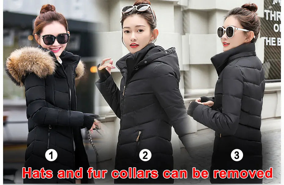 Fashion Winter Jacket Women Big Fur Belt Hooded Thick Down Parkas X-Long Female Jacket Coat Slim Warm Winter Outwear 2019 New