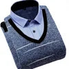 2025 Autumn  Winter New Wholesale Warm Shirt Plus Fleece Thickened Men's Sweater Base Top Men's Casual Loose Long-sleeved Shirt
