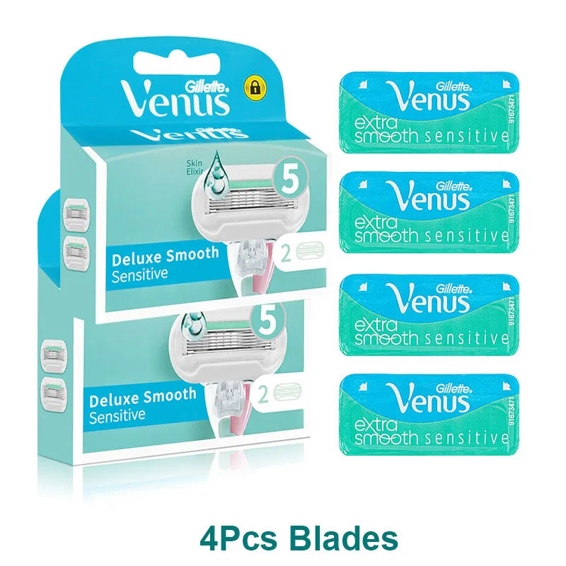 Gillette Venus Women's Razor Deluxe Smooth 5 Layers Shaving Blades for Lady Sensitive Skin Hair Removal Replacement Blade Refill