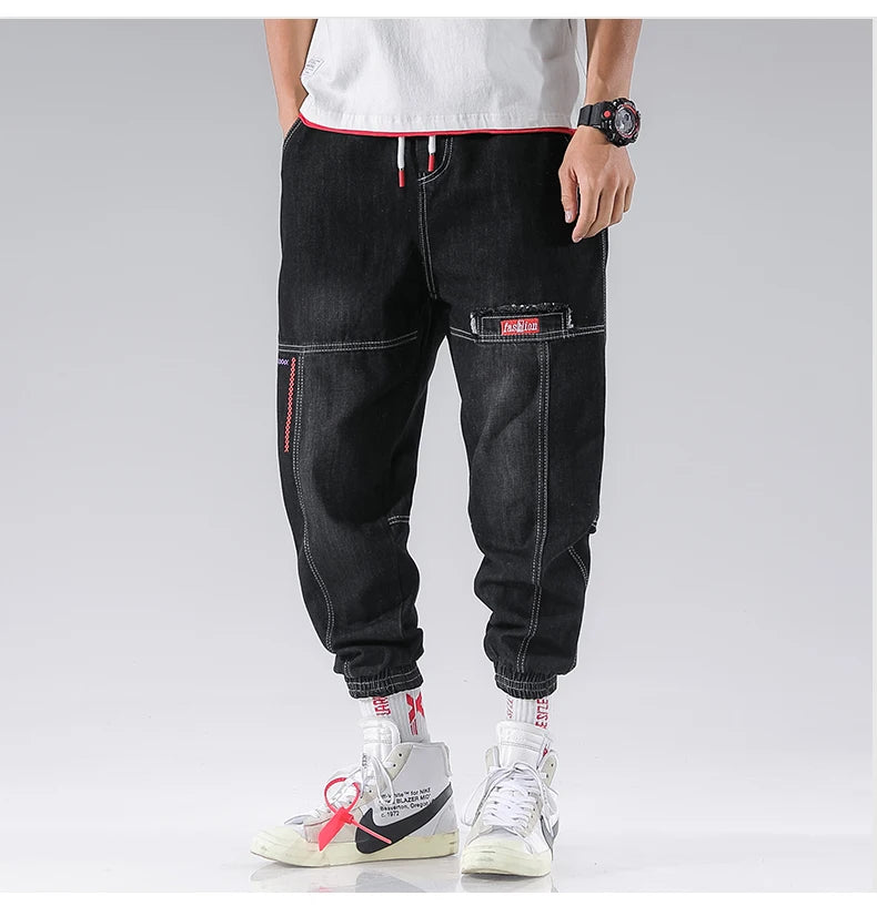 2023 New Streetwear Hip Hop Cargo Pants Men's Jeans Elastic Harun Joggers In Autumn and Spring Men ClothIng