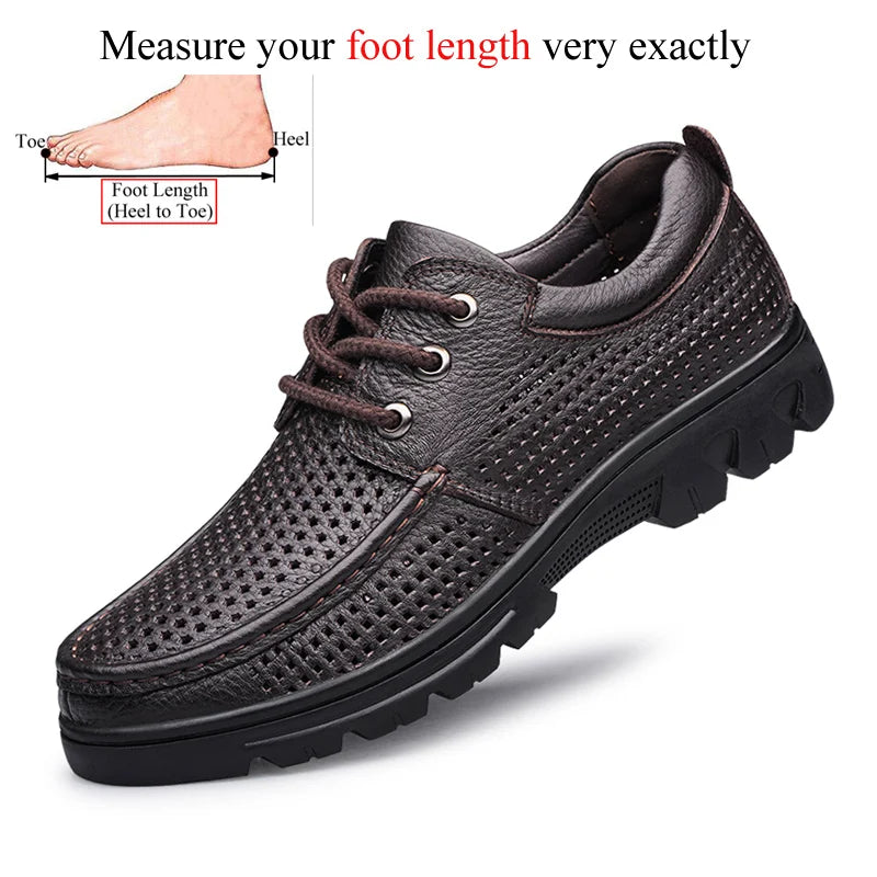 Autumn Winter Men Natural Genuine Leather Shoes Casual Business Office Black Brown Plus Big Size 48 49 50