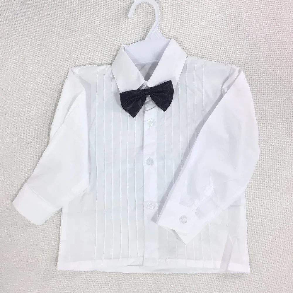 2023 Baby Boy Classic Tuxedo black/white suits Infant Baptism Wedding Suit Toddler Formal Party Christening Church Outfit  4PCS