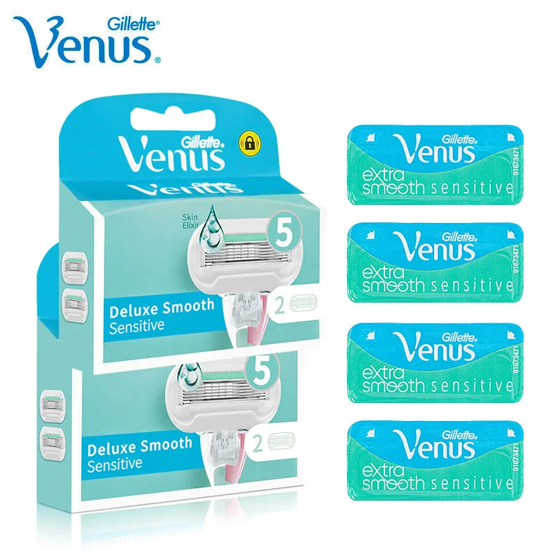 Gillette Venus Women's Razor Deluxe Smooth 5 Layers Shaving Blades for Lady Sensitive Skin Hair Removal Replacement Blade Refill