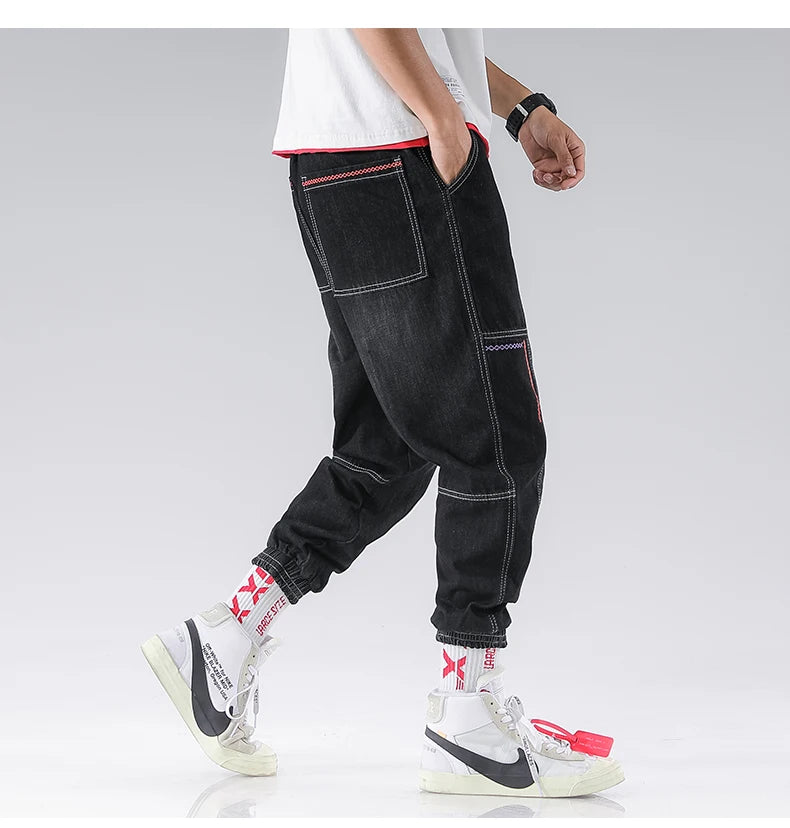 2023 New Streetwear Hip Hop Cargo Pants Men's Jeans Elastic Harun Joggers In Autumn and Spring Men ClothIng