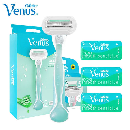 Gillette Venus Women's Razor Deluxe Smooth 5 Layers Shaving Blades for Lady Sensitive Skin Hair Removal Replacement Blade Refill