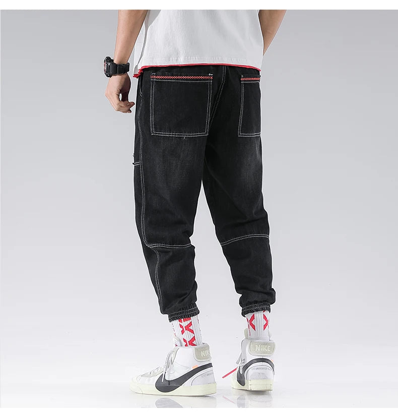 2023 New Streetwear Hip Hop Cargo Pants Men's Jeans Elastic Harun Joggers In Autumn and Spring Men ClothIng