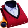 2025 Autumn  Winter New Wholesale Warm Shirt Plus Fleece Thickened Men's Sweater Base Top Men's Casual Loose Long-sleeved Shirt