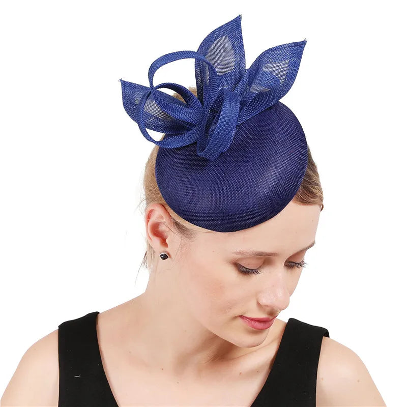 Elegant Women Hair Accessories Sinamay Fascinator Hair Clip Formal Dress Fasion Event Hat For Wedding Church Cocktail Headpiece