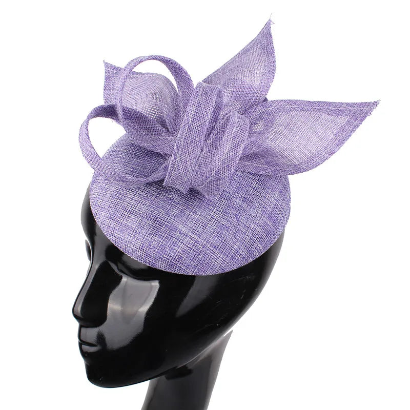 Elegant Women Hair Accessories Sinamay Fascinator Hair Clip Formal Dress Fasion Event Hat For Wedding Church Cocktail Headpiece